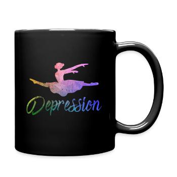 Vintage Ballet Dancer - Full Colour Mug - black - Right