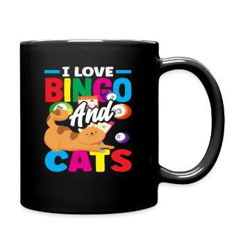 Les joueurs de bingo adorent les chats et le bingo - Mug uni - noir - Droite