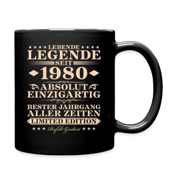 45 Jahre Absolut Einzigartig seit 1980 Jahrgang - Tasse einfarbig - Schwarz - Rechts