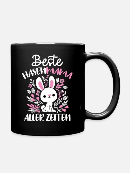 Beste Hasen Mama aller Zeiten Hase Kaninchen - Tasse einfarbig - Schwarz