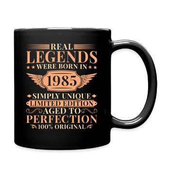 40 Jahre Einzigartig Vintage Jahrgang 1985 - Tasse einfarbig - Schwarz - Rechts