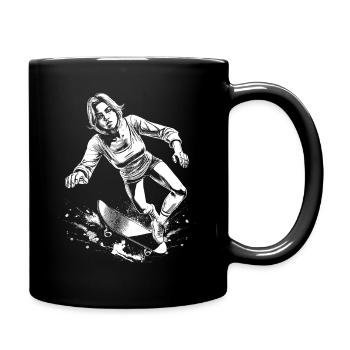 No Limits Skater-Girl Shirt – Stürze sind egal - Tasse einfarbig - Schwarz - Rechts