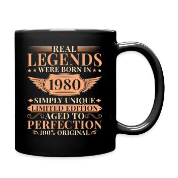 45 Jahre Einzigartig Vintage Jahrgang 1980 - Tasse einfarbig - Schwarz - Rechts