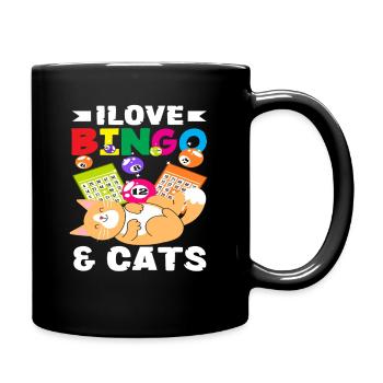 Les joueurs de bingo adorent les chats et le bingo - Mug uni - noir - Droite