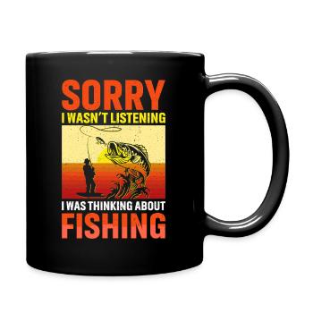 Thinking About Fishing - Full Colour Mug - black - Right