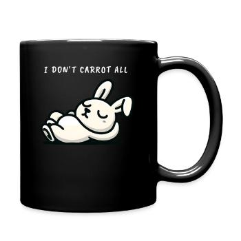 I don't carrot all relaxed bunny - Full Colour Mug - black - Right