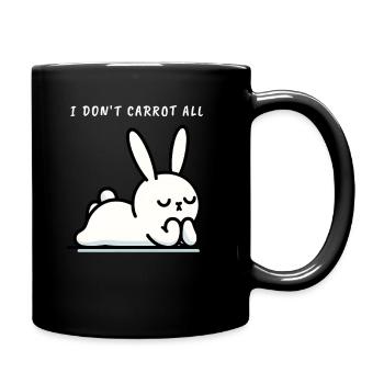 I don't carrot all relaxed bunny - Full Colour Mug - black - Right