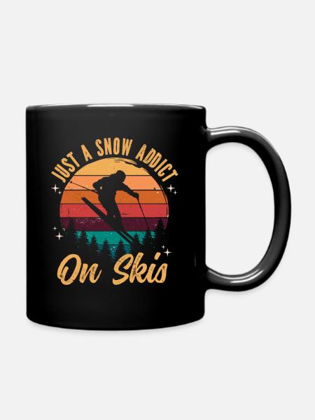 Juste un accro de la neige sur le ski Vintage Retro - Mug uni - noir
