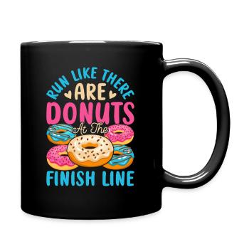 Lustiges Laufshirt Donut Motivation Joggen Sport - Tasse einfarbig - Schwarz - Rechts