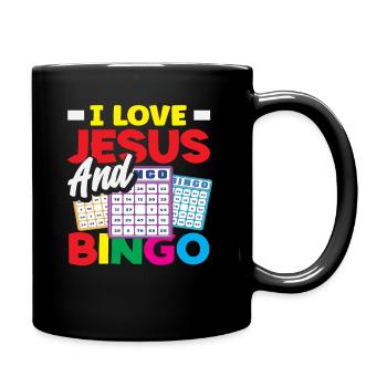 Ich Liebe Jesus Und Bingo Spieler Freude - Tasse einfarbig - Schwarz - Rechts