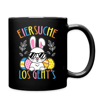 Egg Hunt Let's Go Easter Easter Bunny Easter Eggs - Full Colour Mug - black - Right
