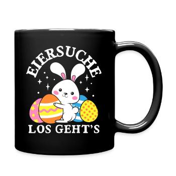 Egg Hunt Let's Go Easter Easter Bunny Easter Eggs - Full Colour Mug - black - Right