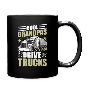Cool grandpas drive trucks – truck drivers - Full Colour Mug - black - Right