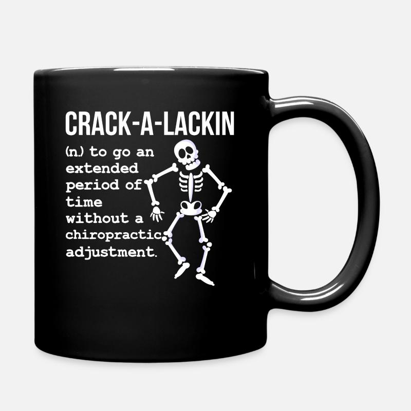 crack a lackin Design for a massage patient - Full Colour Mug - black