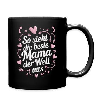 Mama Muttertag Geschenk Beste Mama Beste Mutter - Tasse einfarbig - Schwarz - Rechts