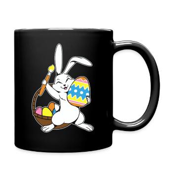 Easter Bunny Painted Easter Egg Painting Egg Hunt - Full Colour Mug - black - Right