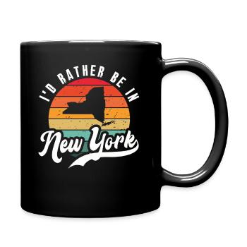 Ich wäre lieber in New York und träume davon - Tasse einfarbig - Schwarz - Rechts