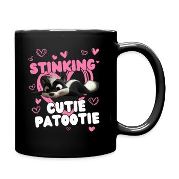 Cutie Patootie - Stinktier Cutie: Lustiges Tierfan - Tasse einfarbig - Schwarz - Rechts