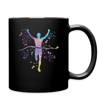 Marathonläufer Laufen Finisher Marathon - Tasse einfarbig - Schwarz - Rechts