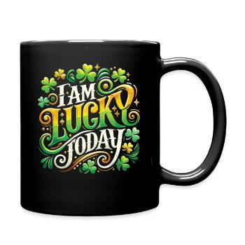 Glückstag Heute St. Patrick's Day - Tasse einfarbig - Schwarz - Rechts