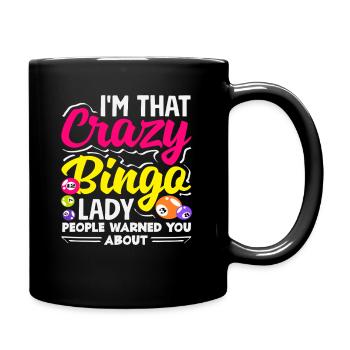 Folle Bingo Lady Bingo Joueuse de Bingo - Mug uni - noir - Droite