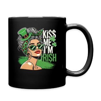 Embrasse-moi Je suis irlandais Motif de la fête de la Saint-Patrick - Mug uni - noir - Droite