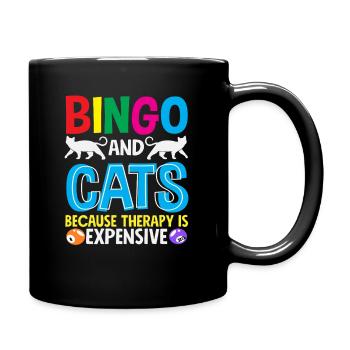 Les joueurs de bingo et les chats parce que la thérapie coûte cher - Mug uni - noir - Droite