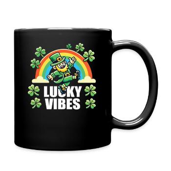 St. Patrick's Day Happy Vibes Rainbow - Full Colour Mug - black - Right