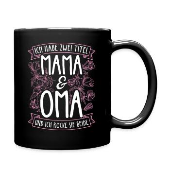 J’ai deux titres Mom & Grandma et je les porte - Mug uni - noir - Droite