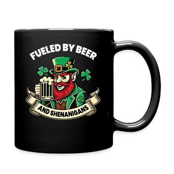 St. Patrick's Day Lustiger Leprechaun Mit Bier - Tasse einfarbig - Schwarz - Rechts