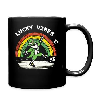 Happy Vibes St. Patrick's Day Rainbow - Full Colour Mug - black - Right