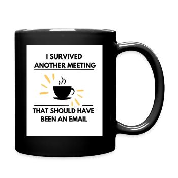 Witziges Arbeitsdesign - Tasse einfarbig - Schwarz - Rechts