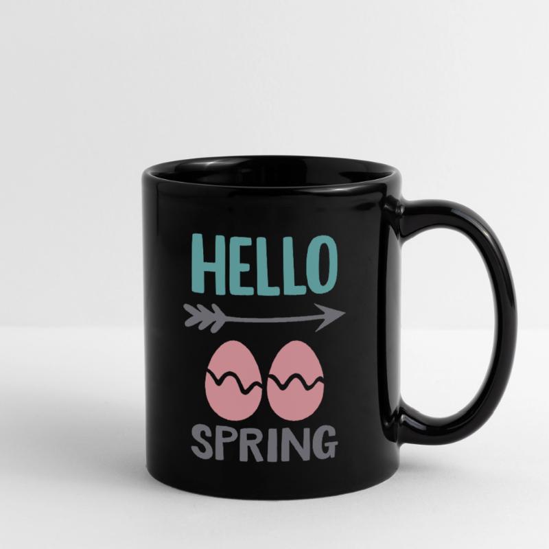Hello Spring Spring Design with Easter Eggs Full Colour Mug