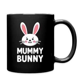 Mummy Bunny Osterdesign für Hasenfans - Tasse einfarbig - Schwarz - Rechts