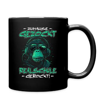 Zuhause gezockt Realschule gerockt Schulabschluss - Tasse einfarbig - Schwarz - Rechts
