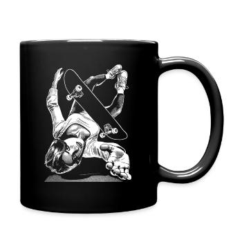 Skater Crash Shirt – Fallen und Aufstehen - Tasse einfarbig - Schwarz - Rechts