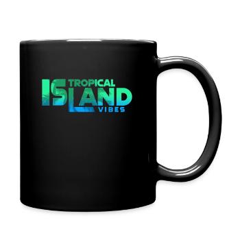 Tropical Island Vibes Gradient Text - Full Colour Mug - black - Right