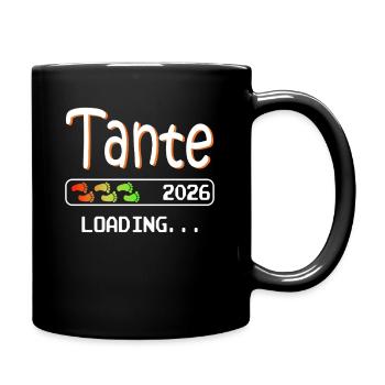 Werdende Tante 2026 loading ich werde Tante - Tasse einfarbig - Schwarz - Rechts