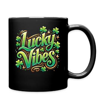 Happy vibes for St. Patrick's Day - Full Colour Mug - black - Right