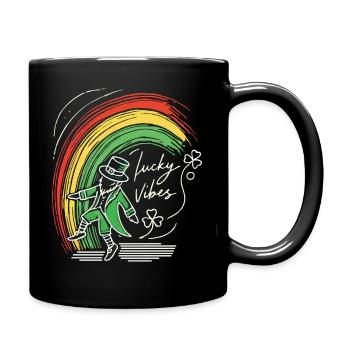 Saint-Patrick Lucky Vibes Arc-en-ciel - Mug uni - noir - Droite