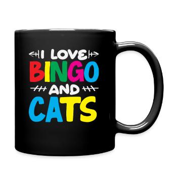 Joueurs de bingo - J’aime le bingo et les chats - Mug uni - noir - Droite