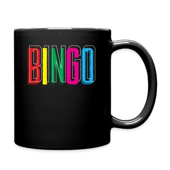 Bingo Spieler Farbenfrohes Design - Tasse einfarbig - Schwarz - Rechts
