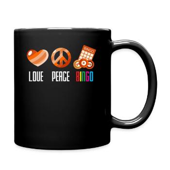 Love Peace Bingo for Bingo Players - Full Colour Mug - black - Right