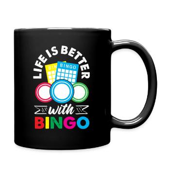 La vie est meilleure avec les cartes de bingo - Mug uni - noir - Droite