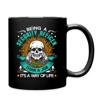 Security Officer Being A Security Officer - Full Colour Mug - black - Right