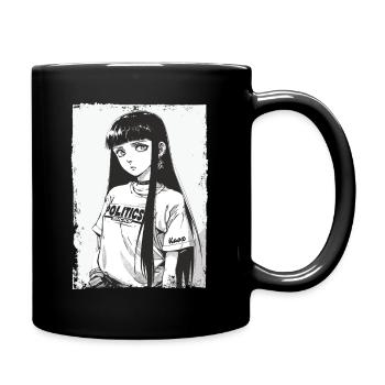 Cartoon Girl japonais et politique - Mug uni - noir - Droite