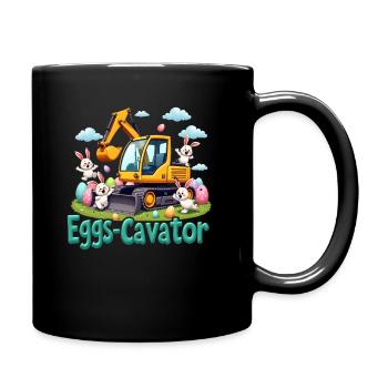 Eggs Cavator Easter Bunny Excavator Egg Circle - Full Colour Mug - black - Right
