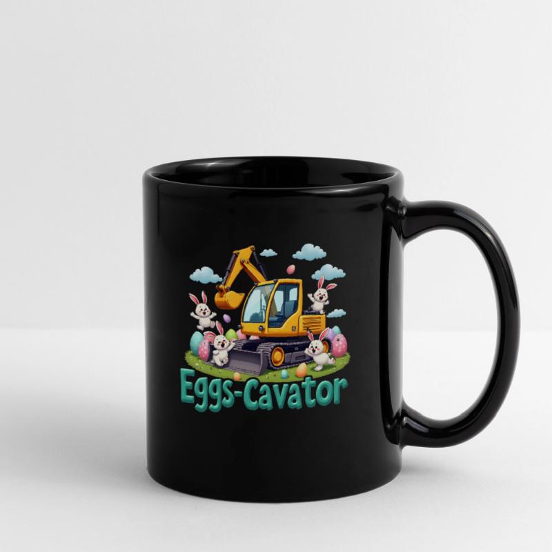Eggs Cavator Easter Bunny Excavator Egg Circle Full Colour Mug