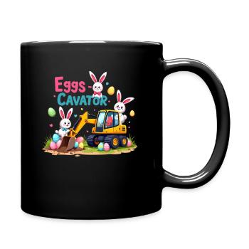 Eggs Cavator Easter Bunny Excavator Egg Circle - Full Colour Mug - black - Right