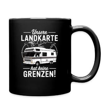 Unsere Landkarte hat keine Grenzen - Tasse einfarbig - Schwarz - Rechts